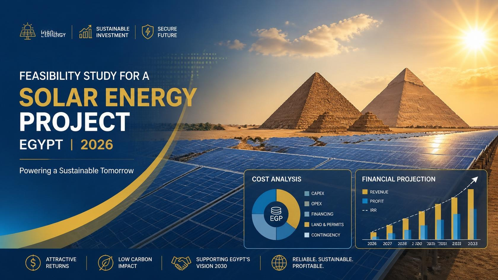 دراسة جدوى مشروع الطاقة الشمسية في مصر 2026 (التكاليف والأرباح وفرص النجاح)