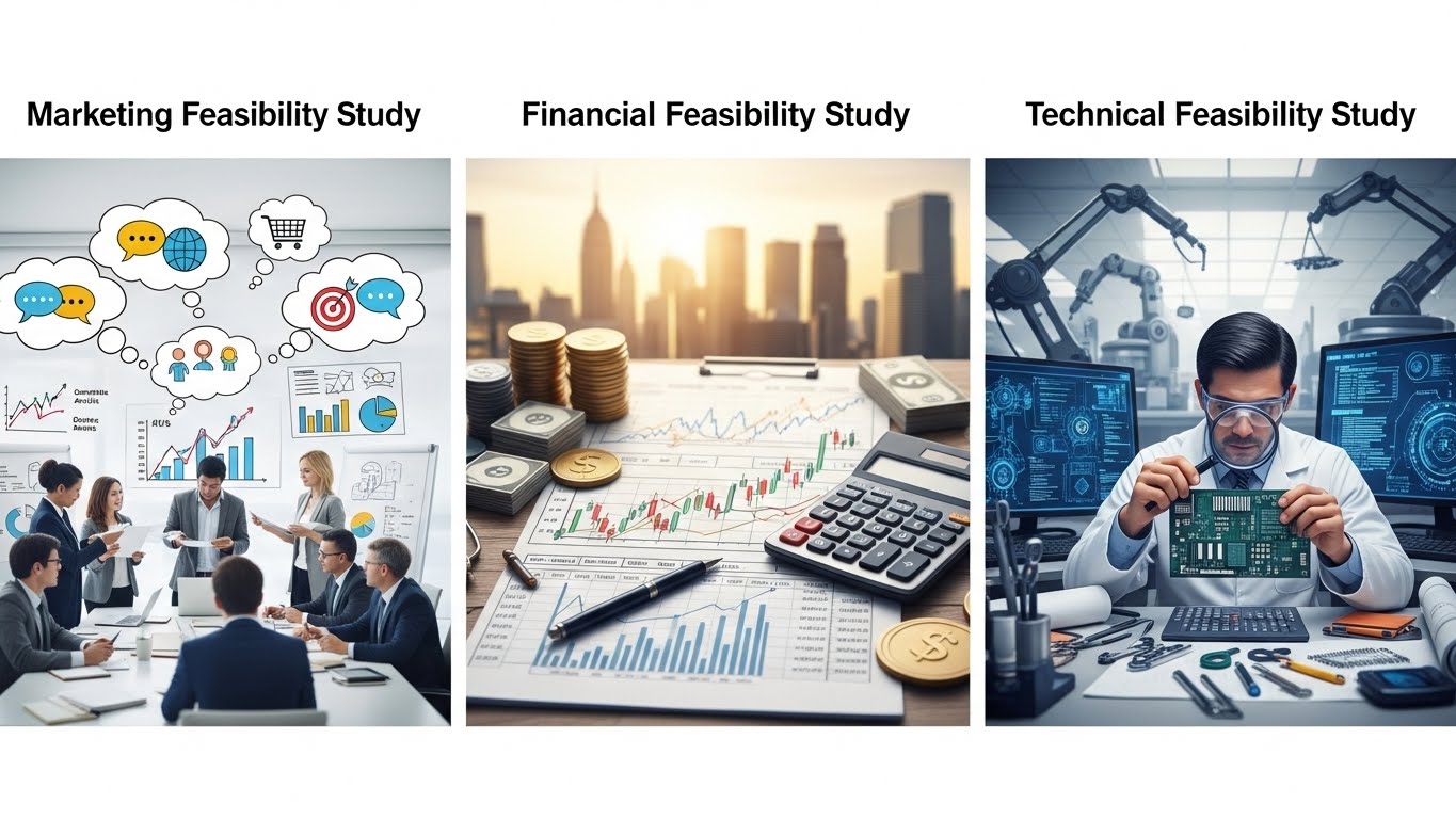 الفرق بين دراسة الجدوى المالية والتسويقية والفنية